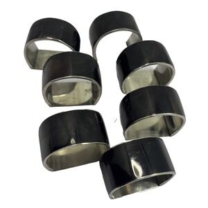 Fitz and Floyd Rondelet Napkin Rings Brown And‎ Cream Porcelain Set Of 8